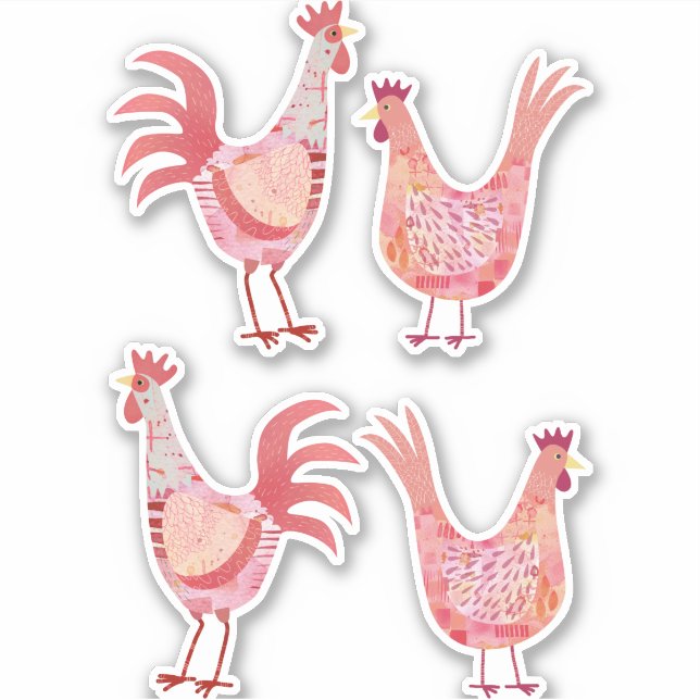Sticker Poules et Cockerels (Devant)