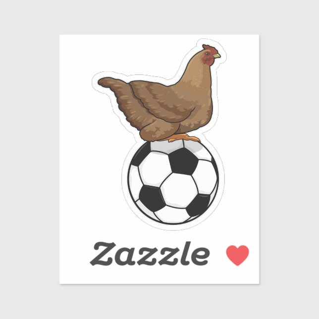 Sticker Poulet aux sports de football (Feuille)