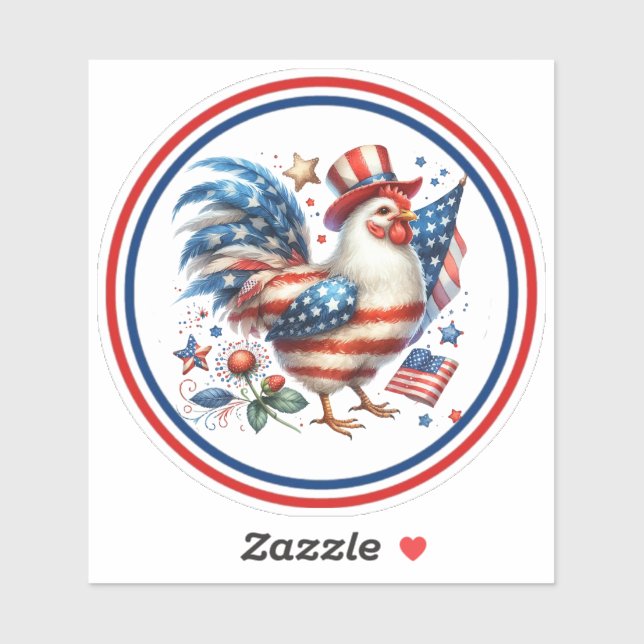 Sticker Poulet du 14 juillet Clipart-61531 (Feuille)