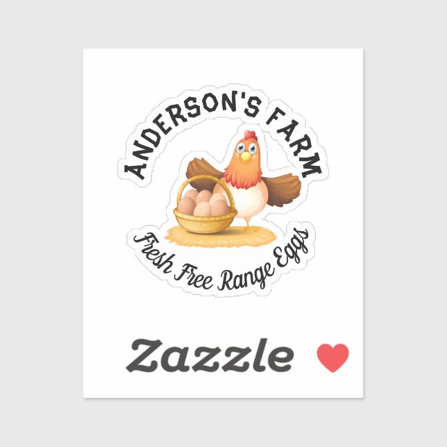 Sticker Poulet Entreprise Drôle Custom Family Farm Oeuf (Feuille)