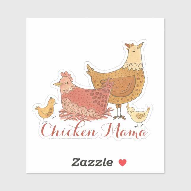 Sticker Poulet Mama mignonne (Feuille)