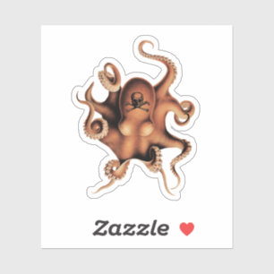 Sticker poulpe rouge