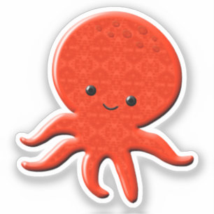 Sticker Poulpe Rouge Mignon