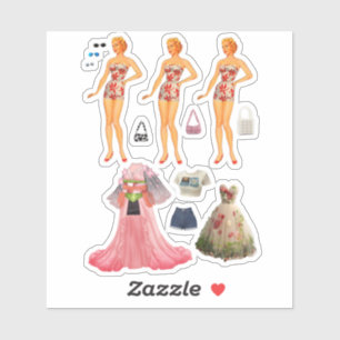 Sticker Poupée papier