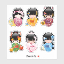 Poupées Kokeshi Set 1 - Japonaise Kimono Geisha Gi