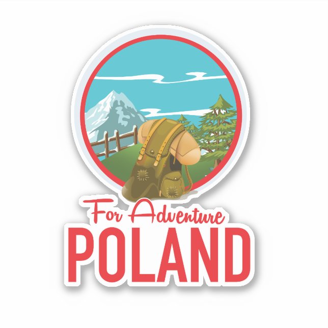 Sticker Pour Adventure Pologne logo Travel (Devant)