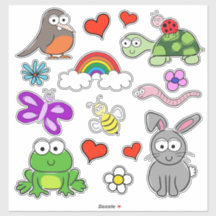 Sticker pour animaux de printemps mignon