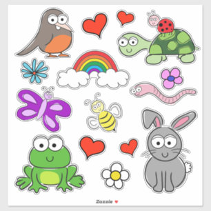 Sticker pour animaux de printemps mignon
