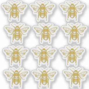 Sticker pour apiculteur d'abeilles vintage Gold