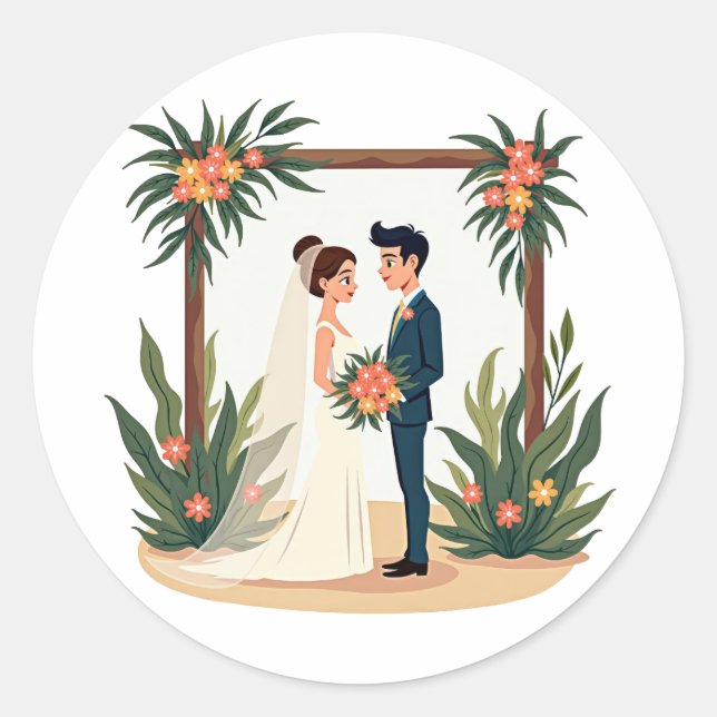 Sticker pour arche de mariée et de chambre (Devant)