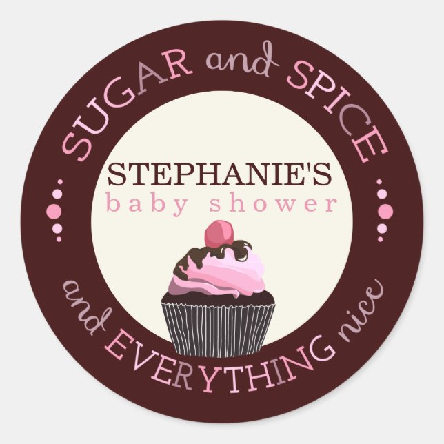 Sticker pour Baby shower à gâteau sucre et épice F (Devant)