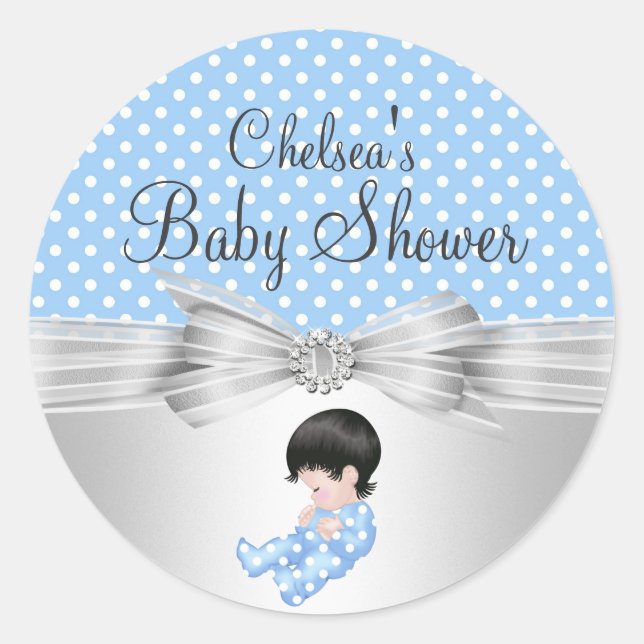 Sticker pour Baby shower à points Polka (Devant)