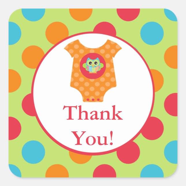 Sticker pour Baby shower de Chouette Bodysuit Baby (Devant)