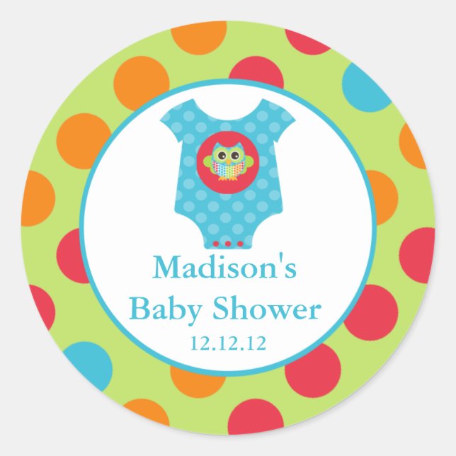 Sticker pour Baby shower de Chouette Bodysuit Baby (Devant)