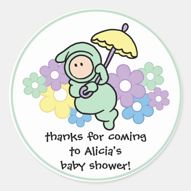Sticker pour Baby shower de fête (Devant)