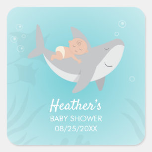 Sticker pour Baby shower de requin doux