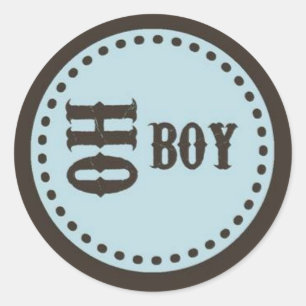 Sticker pour Baby shower garçon Brown et bleu