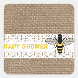 Sticker pour bébé abeille au miel inspiré Burlap