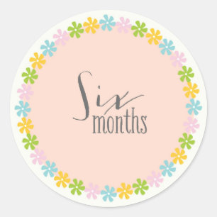 Sticker pour bébé Floral Six Mois