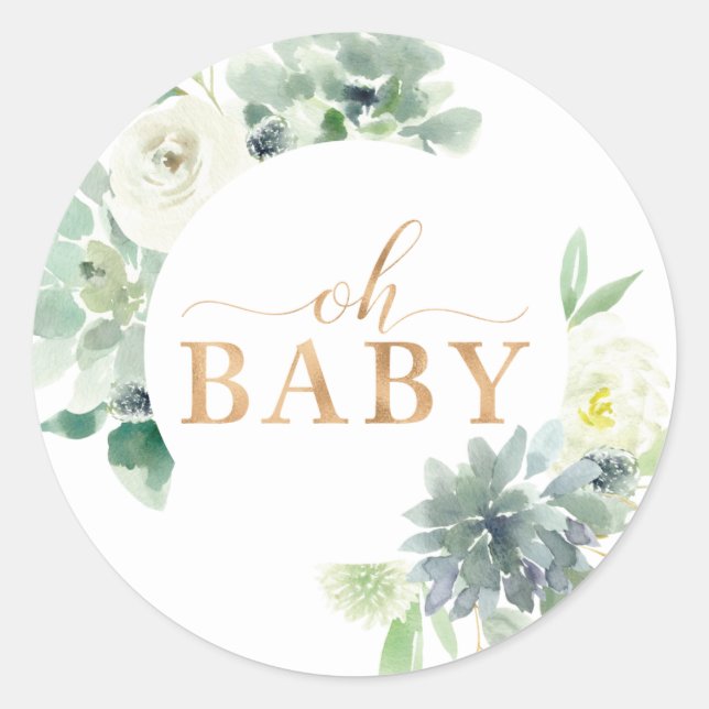 Sticker pour bébé succulent et vert (Devant)