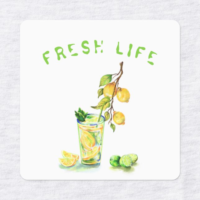 Sticker pour boire du citron frais - Texte personn (Design 1)