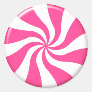Sticker Pour Bonbons Rose Et Blanc Tourné