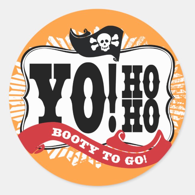 Sticker pour bottes en pirate pour sacs ou cadeaux (Devant)