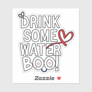 Sticker pour bouteille d'eau mignonne petit fantôm