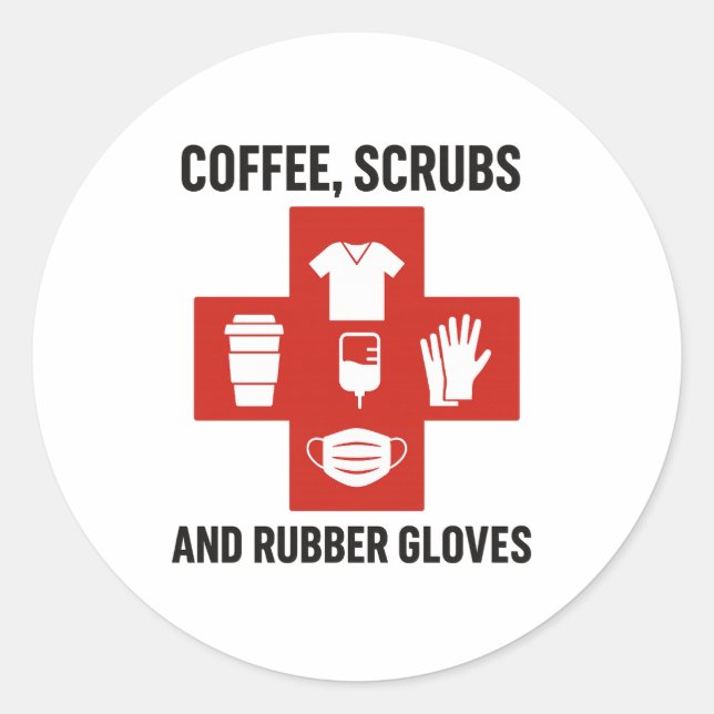 Sticker pour café, glucides et gants en caoutchouc (Devant)