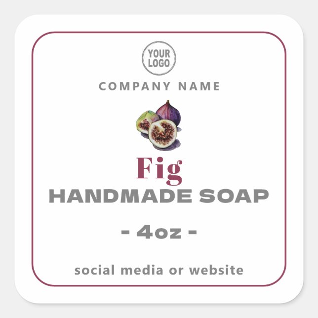 Sticker pour Carré de savon artisanal Fig (Devant)