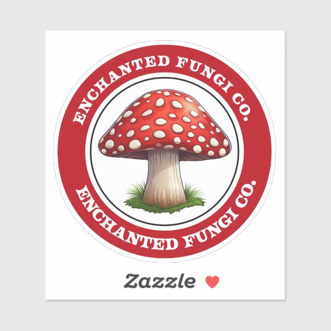 Sticker pour champignons enchantés Red Amanita Mus (Feuille)