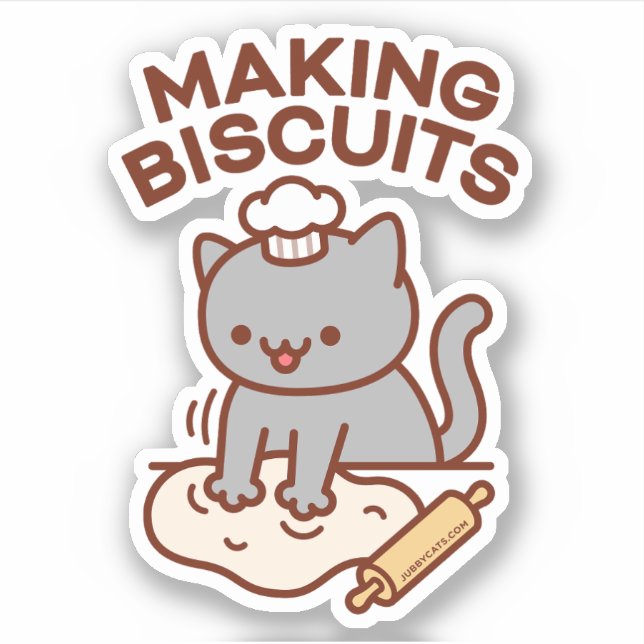 Sticker pour chat amusant pour BISCUITS (Devant)
