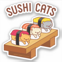 Sticker pour chat amusant - SUSHI CATS