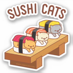 Sticker pour chat amusant - SUSHI CATS