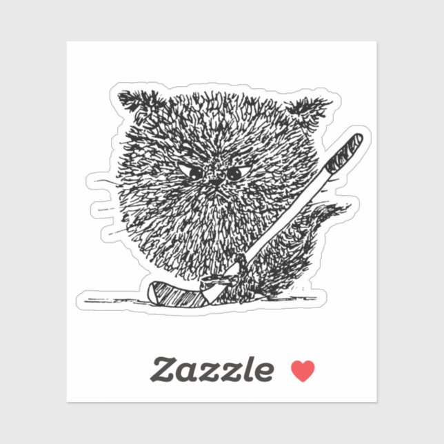 Sticker pour chat de hockey (Feuille)