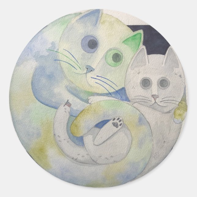 Sticker pour chat de la mère Terre et Lune (Devant)