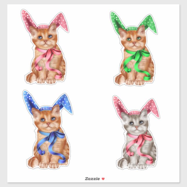 Sticker pour chat de Pâques (Feuille)