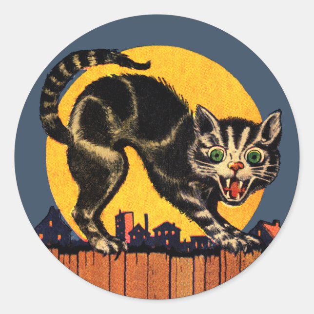 Sticker pour chat Halloween vintage (Devant)