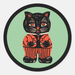 Sticker pour chat Halloween vintage