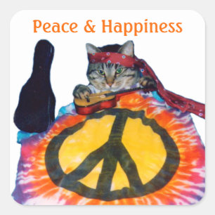Sticker pour chat Hippie de la paix