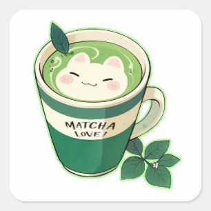 Sticker pour chat Matcha Love