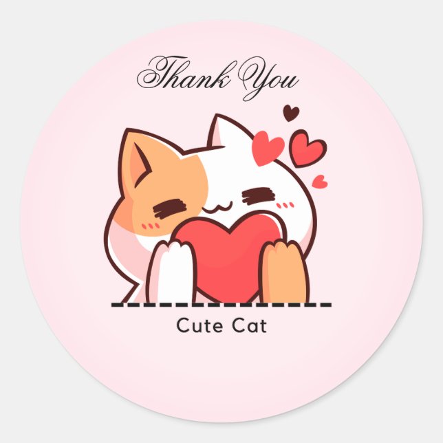 Sticker pour chat mignon (Devant)