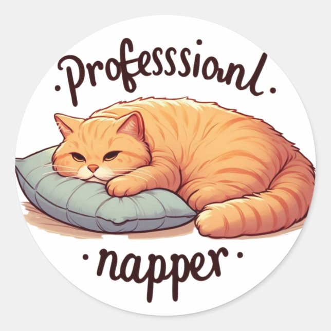 Sticker pour chat Napper Professionnel Chat Ginger (Devant)
