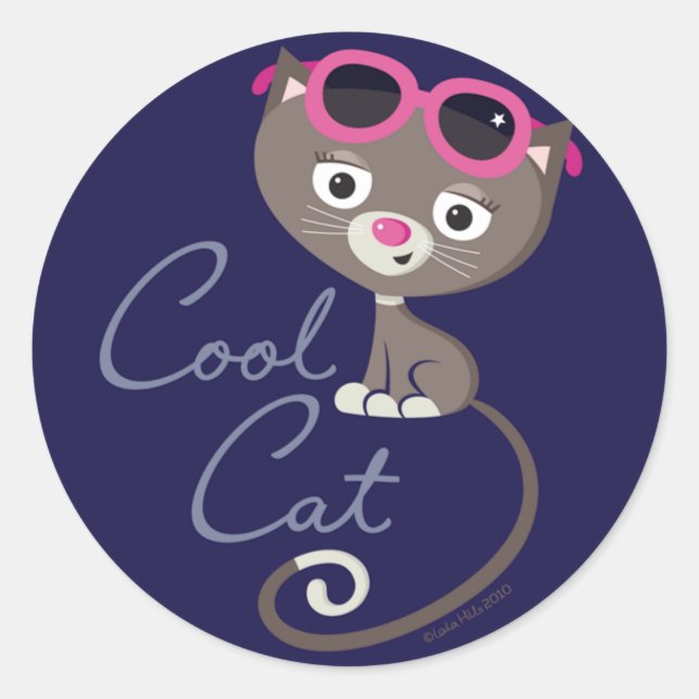 Sticker pour chats cool (Devant)