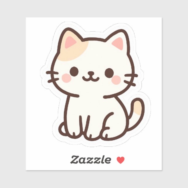 Sticker pour chats Cute Kawaii (Feuille)