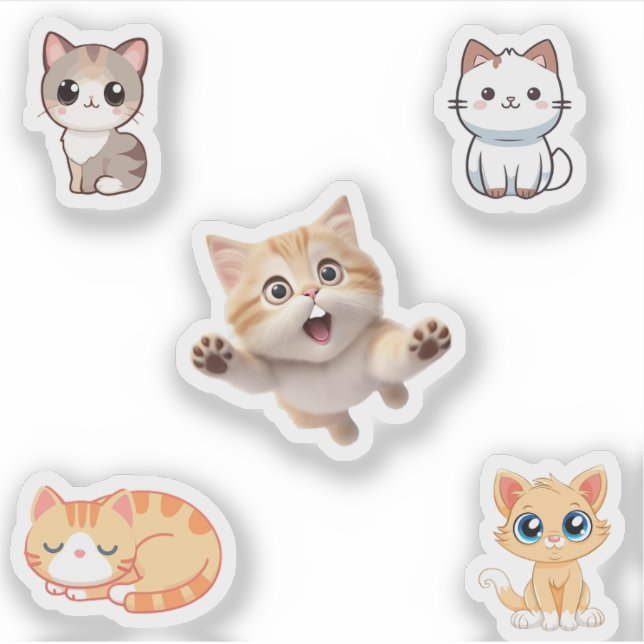 Sticker pour chats mignons (Devant)