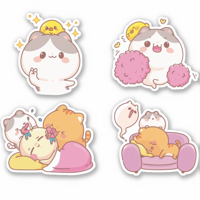Sticker pour chats mignons (Devant)