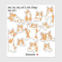 Sticker pour chats orange à colonnette amusante
