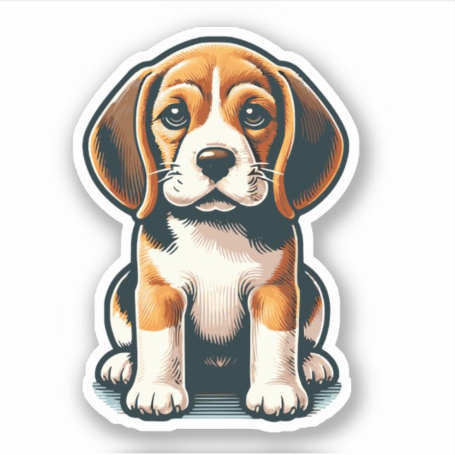 Sticker pour chien beagle (Devant)