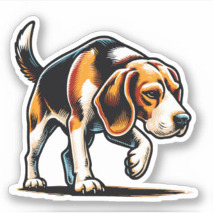 Sticker pour chien beagle